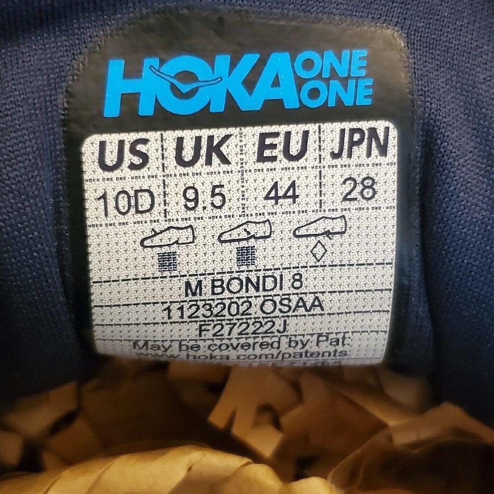 Hoka One One Bondi 8 1123202 Osaa Blue Men's 10 D (Uk-9.5) Shoes Running | EUC - Picture 8 of 8